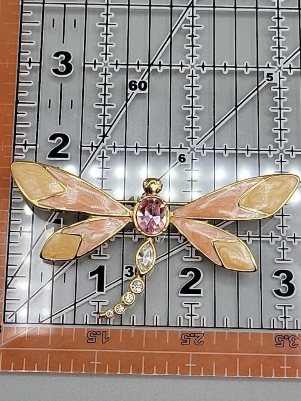KJL Dragonfly Brooch for Avon Enamel Rhinestone Brooch Signed Kenneth Jay Lane
